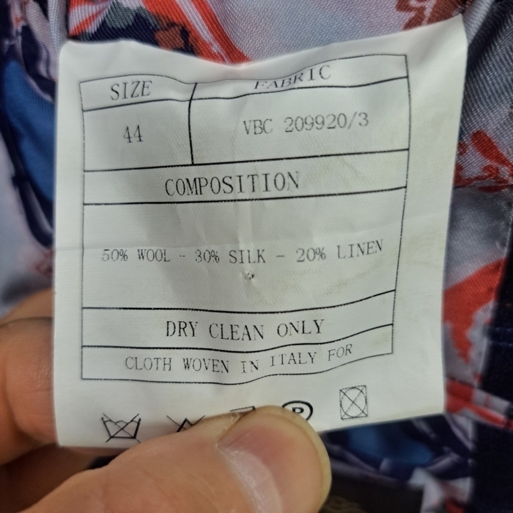 Vitale Barberis Canonico Wool Silk Linen Blend Men's 44 Single Breasted Blazer - Picture 6 of 10